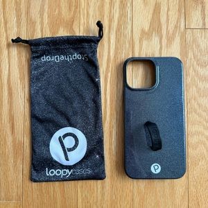 Loopy Original - iPhone 13 Pro Max phone case in Sparkle Black / Righty